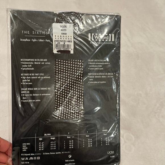 NEW Wolford The Sixties Net Tights sz M Brown Fishnet Tights Medium - Picture 2 of 5